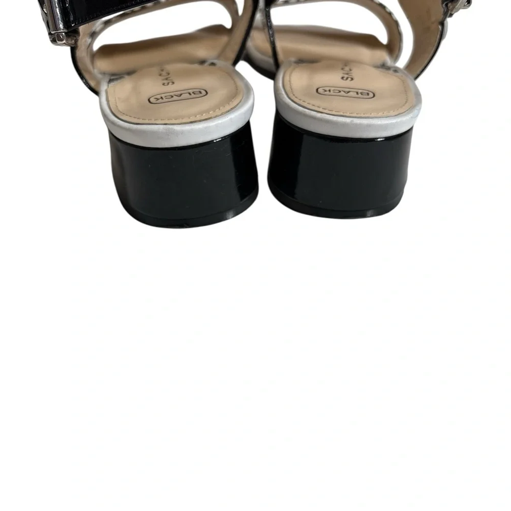 Sacha London Black and white Patterned Sandals,Hand Made in Spain,Size 38